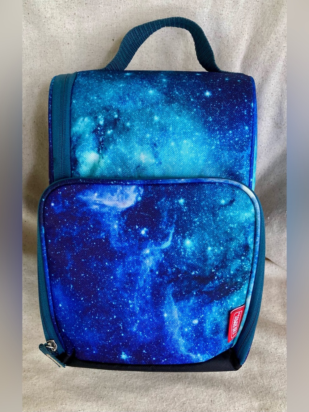 Thermos Kids Dual Compartment Soft Lunch Box, Galaxy Teal Pattern